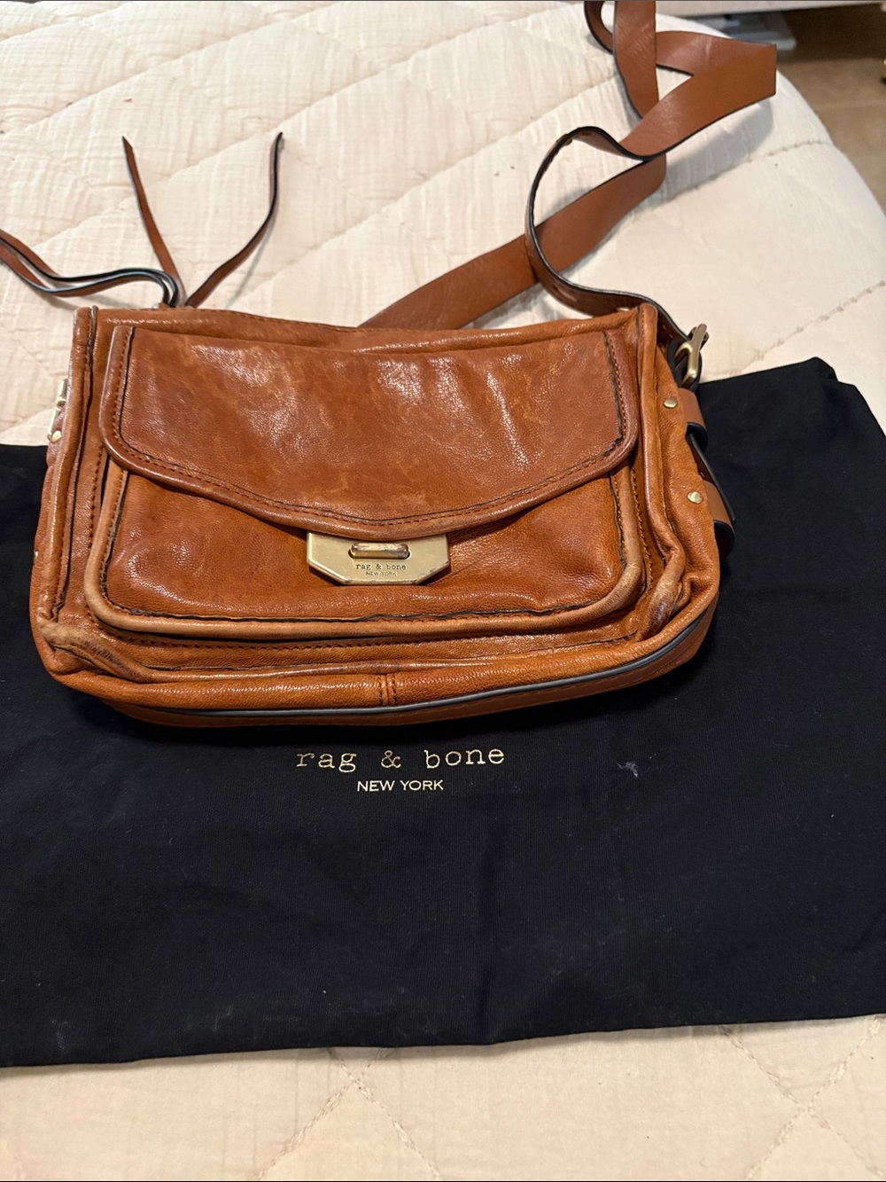 rag & bone Cognac Brown Leather Crossbody Bag